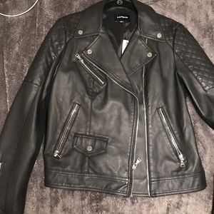 Express Leather Jacket with silver hardware